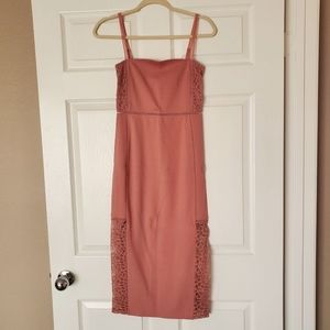 Express dress xs muted coral midi